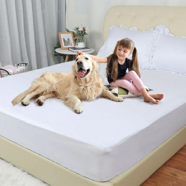 Drap-housse 100 % coton imperméable avec bandes élastiques, housses de matelas réglables antidérapantes pour lit simple, double, King, Queen, 150/180/200 cm