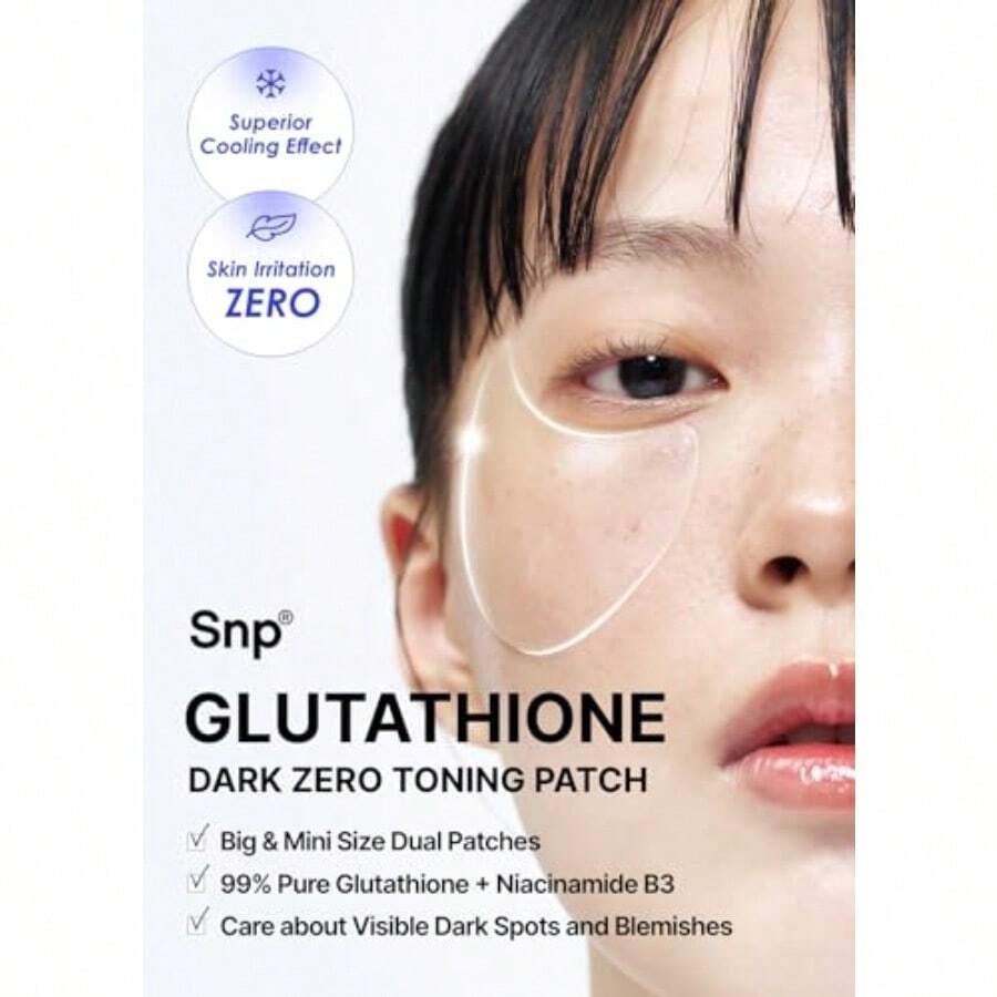SNP [K Beauty Glutathione Dark Zero Toning Eye Patch 84g(60ea) Nourishing Under Eye Patches For Blemishes