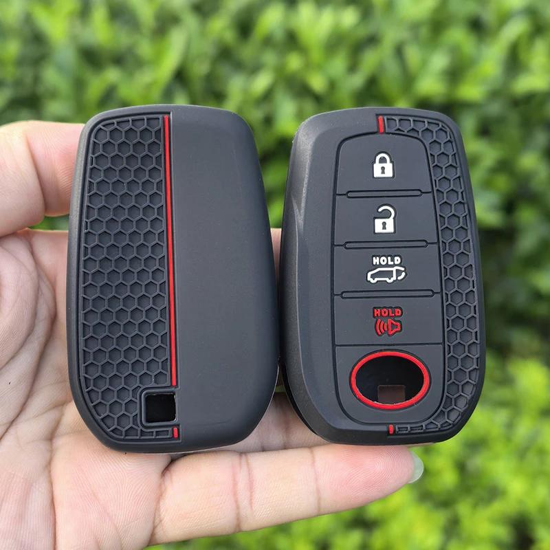 Silicone Car Key Case For Toyota Crown Highlander New Camry Rav4 Corolla Leling Prado Remote Protector Cover Accessories