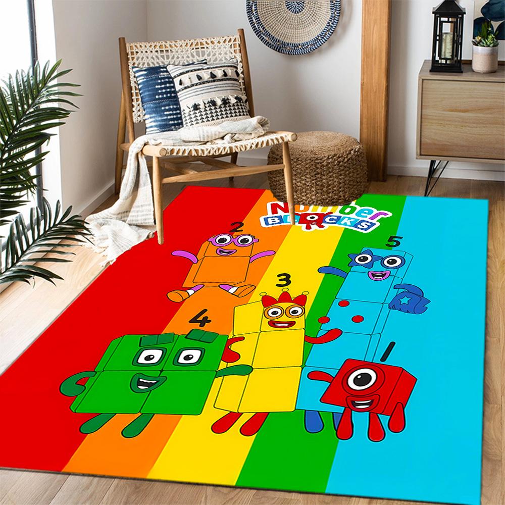 Number Blocks Adventure Floor Rug Office Rug Perfect for Hallway Playrooms Dormitory Decorate Room Antislip Carpet Decorate Offices