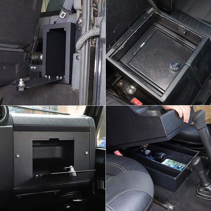 For Land Rover Defender 90 110 130 2004-2018 Aluminum Alloy Car Security Safe Box Storage Privacy Protection Car Accessories