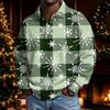 Men's Christmas Long Sleeve Button-Up Shirt for Holiday Parties and Casual Wear