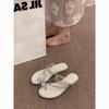 Casual Sandals Women's Sandals Set Toe Slippers Feeling Fairy Rhinestones Summer Pigeon Egg Outer Wear Premium