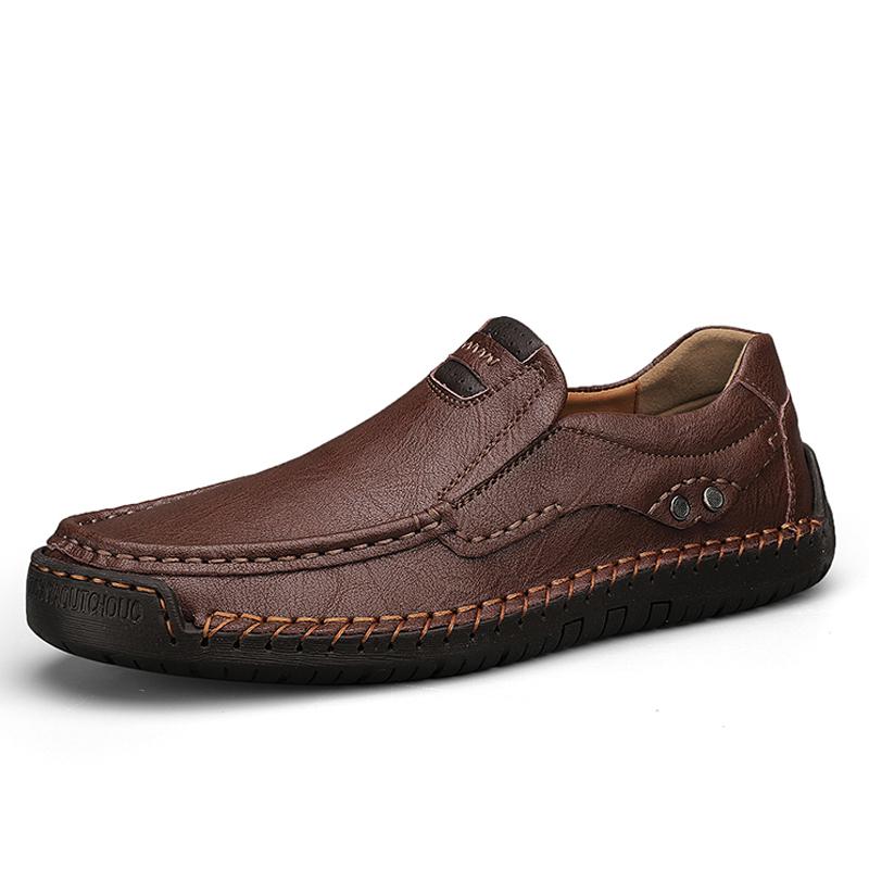 Handmade Genuine Leather Men's Casual Shoes Comfortable And Breathable Moccasins Men Business Flats Shoes Driving Shoes