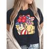 2026 Godis Tecknad Tryck Streetwear Svart T-shirt Harajuku Kläder Mode Flickor T-shirt Kort Ärm Sommar T-shirt Casual Kvinna Rund Hals Topp
