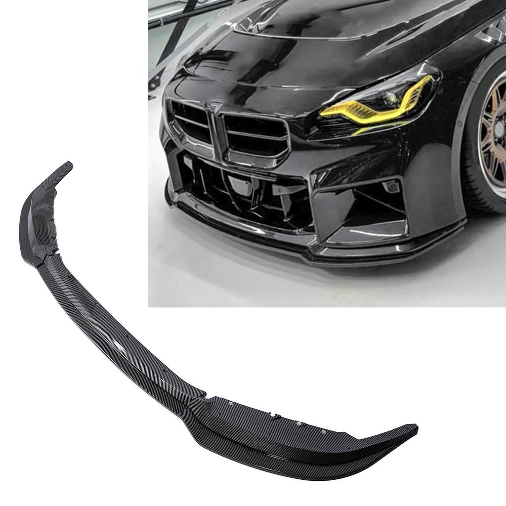 3 Pièces Spoiler Lèvre Avant Diviseur Sportif Spoiler Lèvre Avant Diviseur Protecteur pour Série 2 M2 G87 2023 et Plus Tard