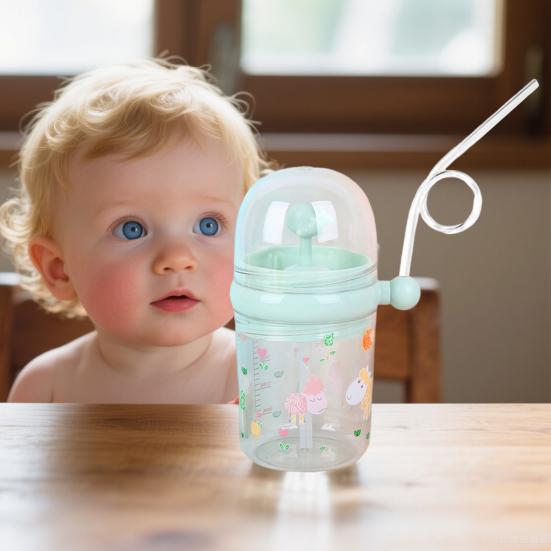 Wal Spritzbecher mit Strohhalm Auslaufsicher Wiederverwendbarer Schnabelbecher für Kinder 260ml Wal Brunnen Becher für Party Schule Strand