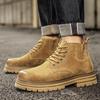 Men's Trendy Suede Martin Boots - Autumn British Style, Versatile Mid-Cuts