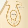 A set of 2 multi-layer buckle disc pendants, chain necklaces, and 1 bracelet set are suitable for women and girls parties.