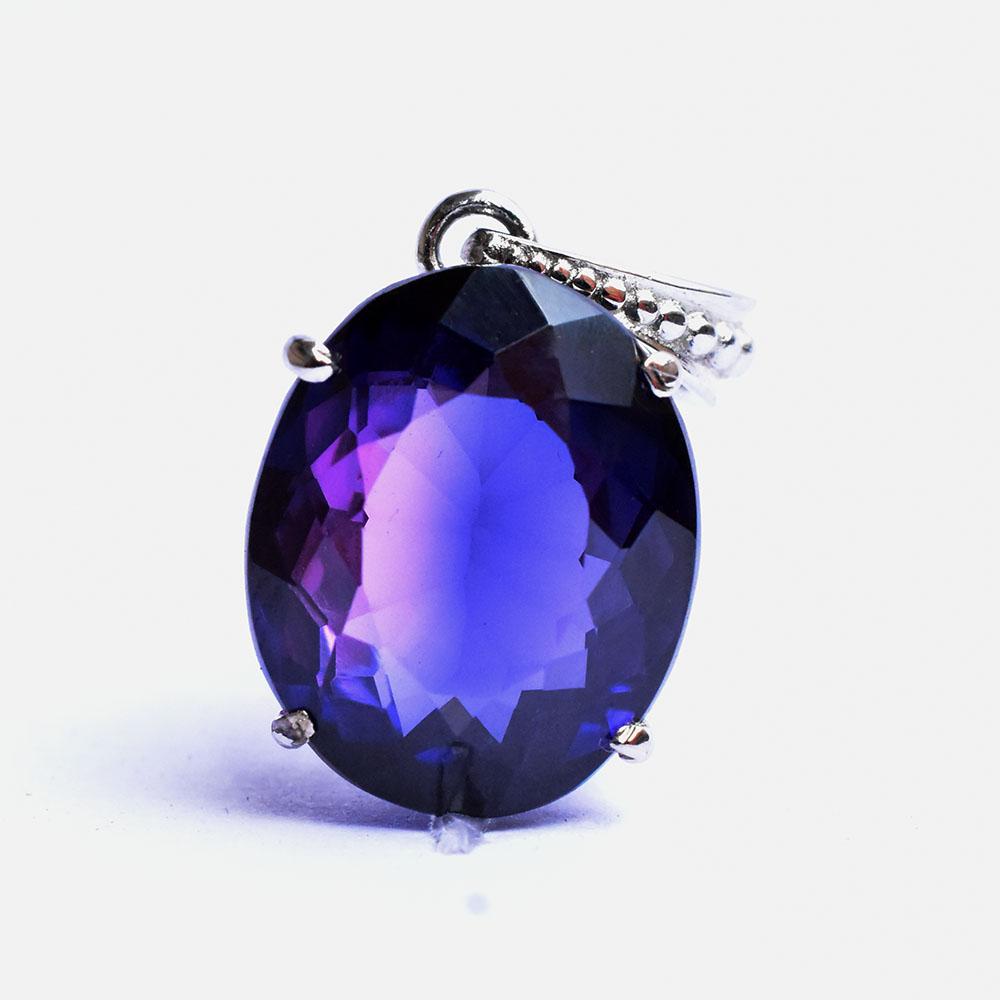 Natural Purple Tanzanite Pendant 19ct Oval 925 Sterling Silver Jewelry Gemstone Jewelry Gift