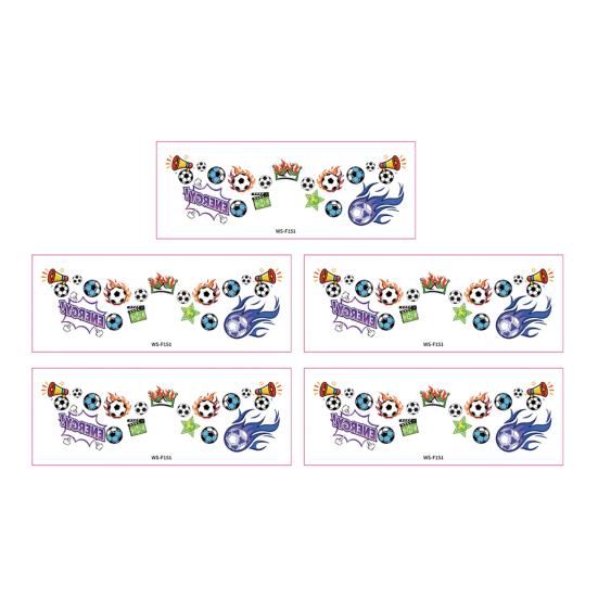 5Pcs Soccer Face Stickers for World Mug, Football Fan Temporary Tattoos, Waterproof Cheering Body Art Decals for Game Day
