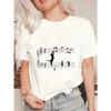 Black Oversized T Shirt With Music Notes And Cat Silhouette Print For Casual Wear