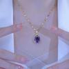 Violet Teardrop Zircon Pendant Necklace - Non-Fading, Simple & Versatile Design