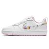 Court Borough Low 2 SE GS Floral Swoosh Kids Sneakers White Light-Arctic-Pink Multi-Color CK5426-100