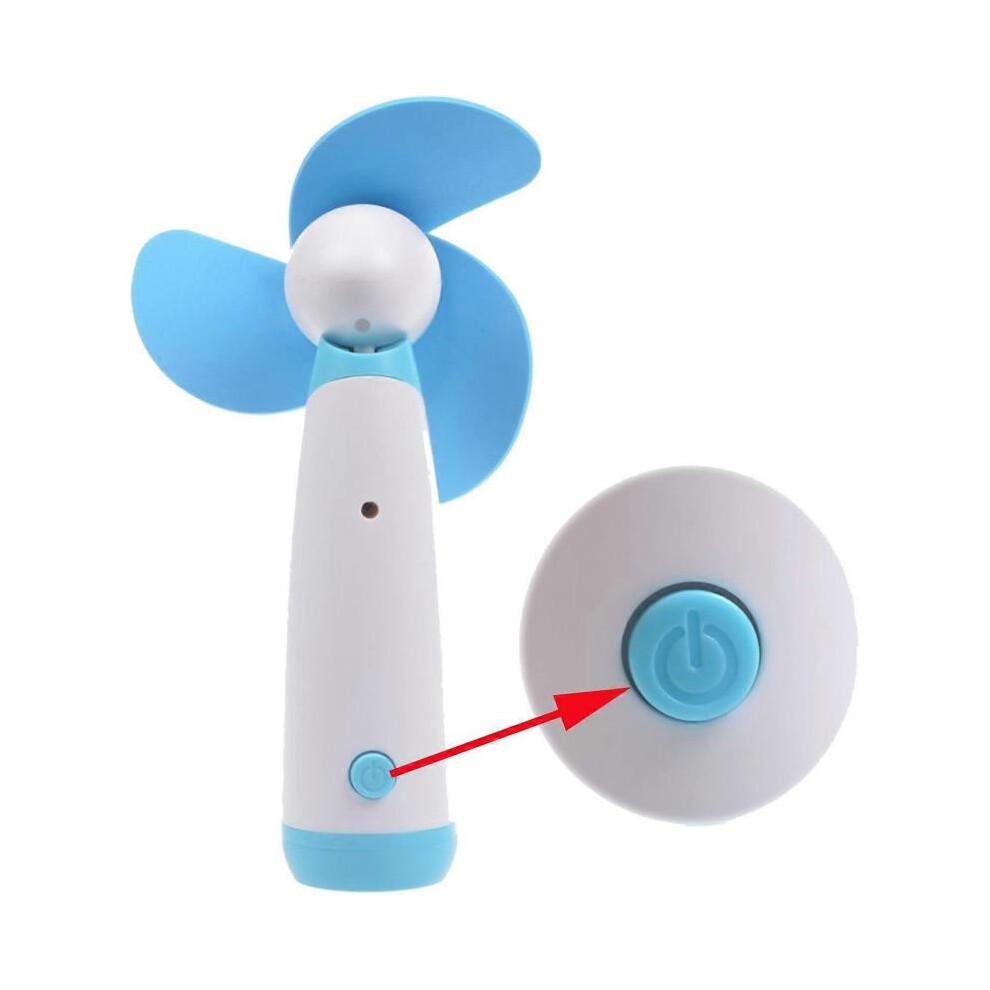 Mini-Handventilator, persönlicher Ventilator, batteriebetrieben, weiche Schaumstoffblätter, geeignet für Zuhause und Reisen 2 Stück