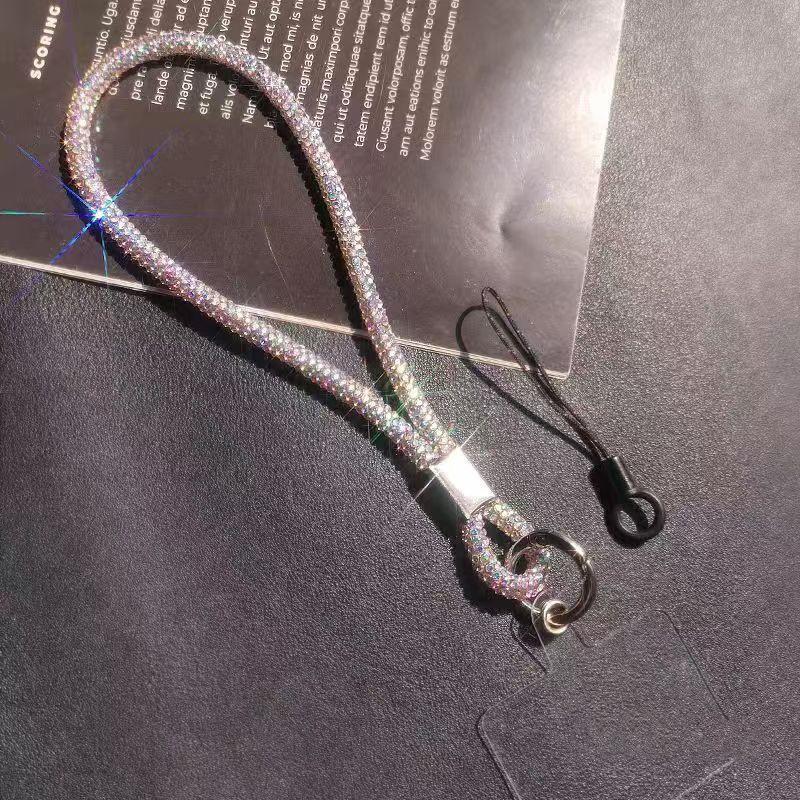 Luxury Mobile Phone Crystal Wrist Straps Glitter Rhinestone Phone Lanyard Keychain Hanging Anti-Lost Rope
