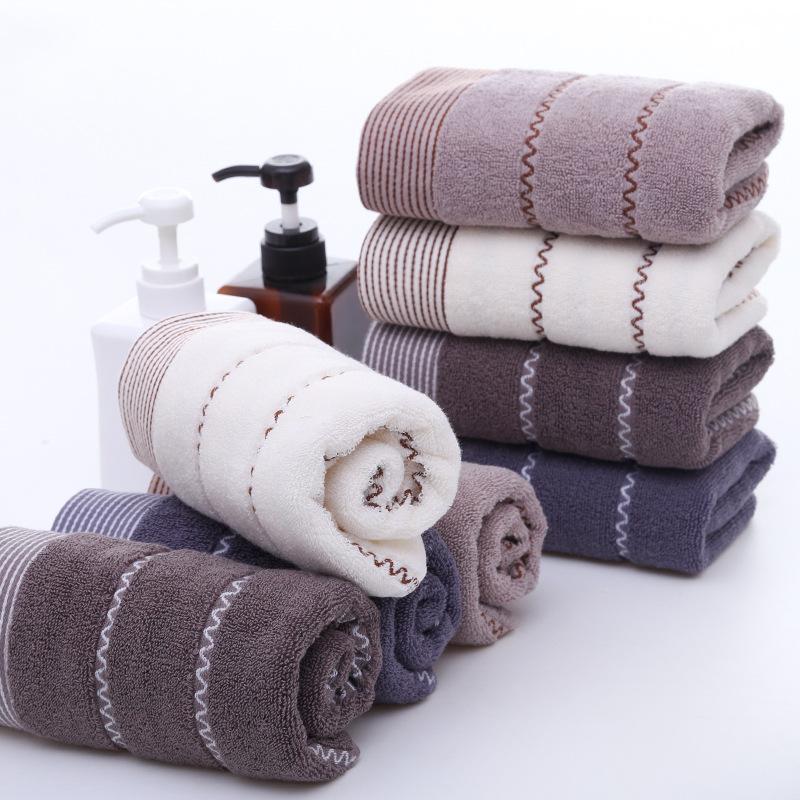 Serviette en Coton Pur pour Adultes, pour le Lavage du Visage, Usage Domestique, Produit Épaissi, Articles de Toilette Quotidienne, Coton Pur à Ondulations d'Eau, Serviette 32 Fils