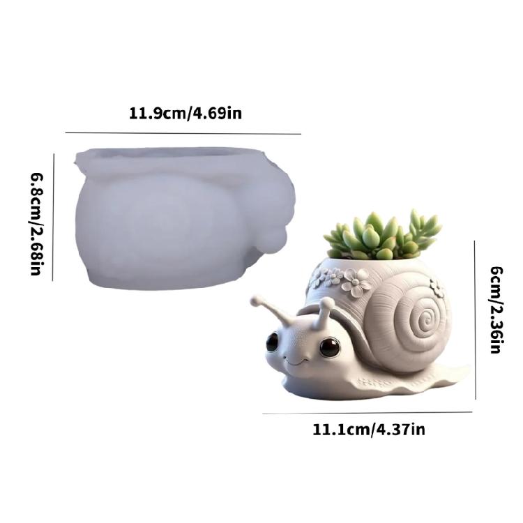 Silicone Snail Shaped Mold For Resin Art Concrete Jewelry Container Making And Decorative Succulent Planter Design