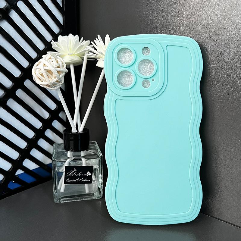 Solid Color Big Wave Suitable for Apple 11 Mobile Phone Case Iphone11 Solid Color 11 Couple 11Pro Anti-drop 11 Soft Case