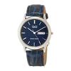 [Citizen Q&Q] Watch Analog Waterproof Date Day of the Week Leather Strap A204-302 Men's Navy