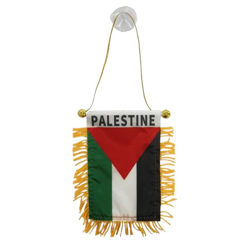 1ks Palestina malá závěsná vlajka Oboustranný střapec s přísavným diskem Dekorace do auta Mini vlajka závěsná vlajka