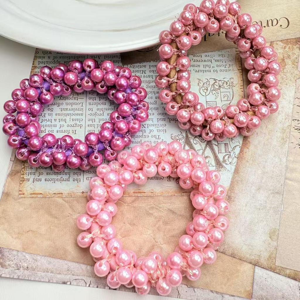 Colorful Pearl Hair Ties - High Elasticity, Versatile Rubber Bands for Fashionable Ponytails and Hair Accessories