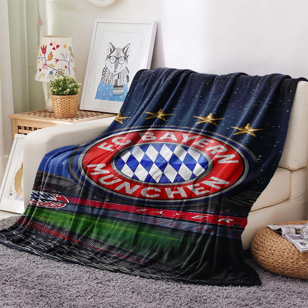 1PC FC Bayern Munich Patterned Flannel Blanket Suitable For All Seasons for Home Decor Warmth and Comfort Gifts Holiday Present