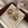 20 Licht Luxe Sieraden Zware Industrie Oorbellen Dames Micro-Ingelegd Oranje Zirconium Luxe Temperament Veelzijdige Oorbellen