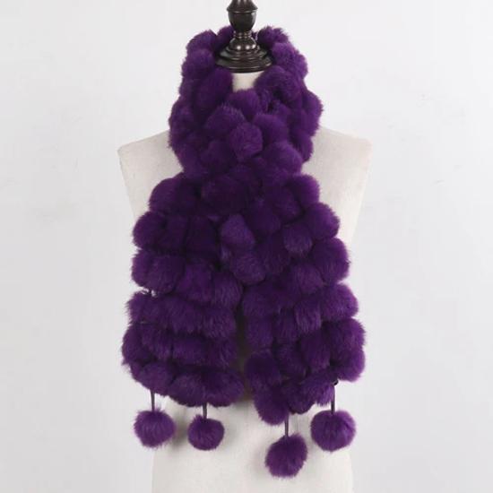 Women Winter Warm Real Rabbit Fur Scarf Hot Sale Natural Rabbit Fur Muffler 2025 Lady 100% Genuine Fur Scarves Wholesale Retail