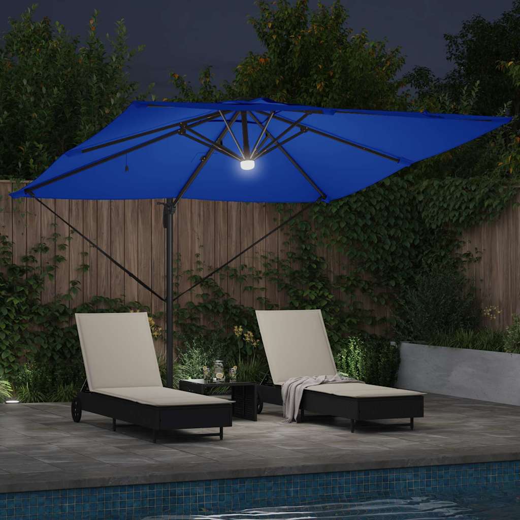 Roma Parasol Blue 286 X 284 X 270 Cm Aluminum and Polyester