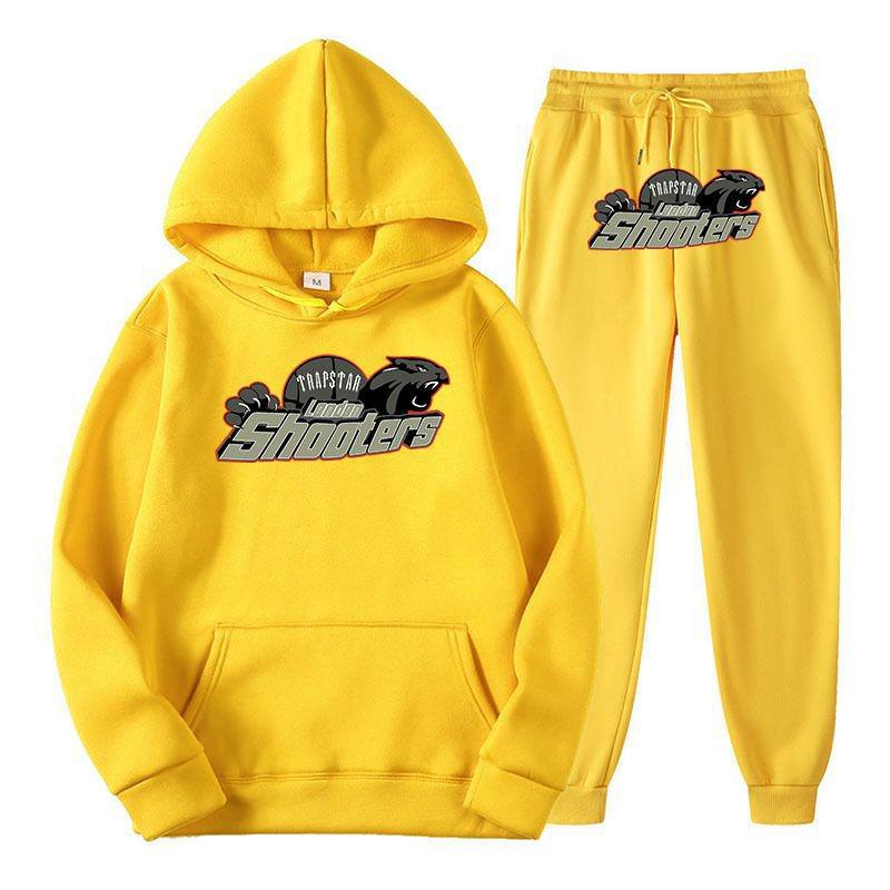 Trapstar Men's Hooded Sweatshirt Set - Fashionable and Versatile Style