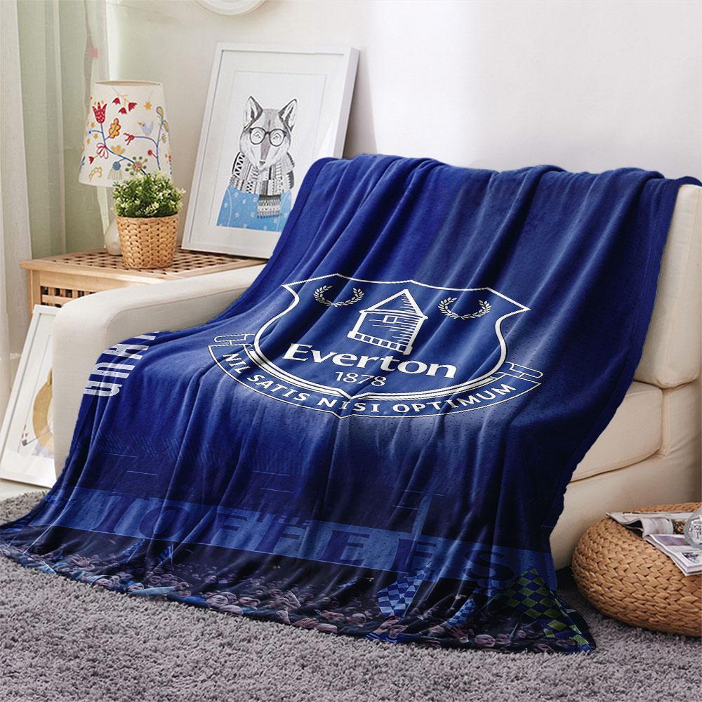 1 STuks Everton F.C. Patroon Flanellen Deken Geschikt Voor Alle Seizoenen voor Huisdecoratie Warmte en Comfort Cadeaus Vakantiecadeau