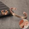 Vinterly Jewelry-Set Magnetic Copper Bracelet Ring Healing Energy Women 8.3mm Rose Adjustable Open Cuff Bangles Resizable