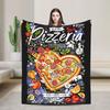 Poster Fast Food Cooking Hamburger Cheese Flannel Blanket Burger Creative Throw Blanket for Home Hotel Sofa 200x150cm Super Soft