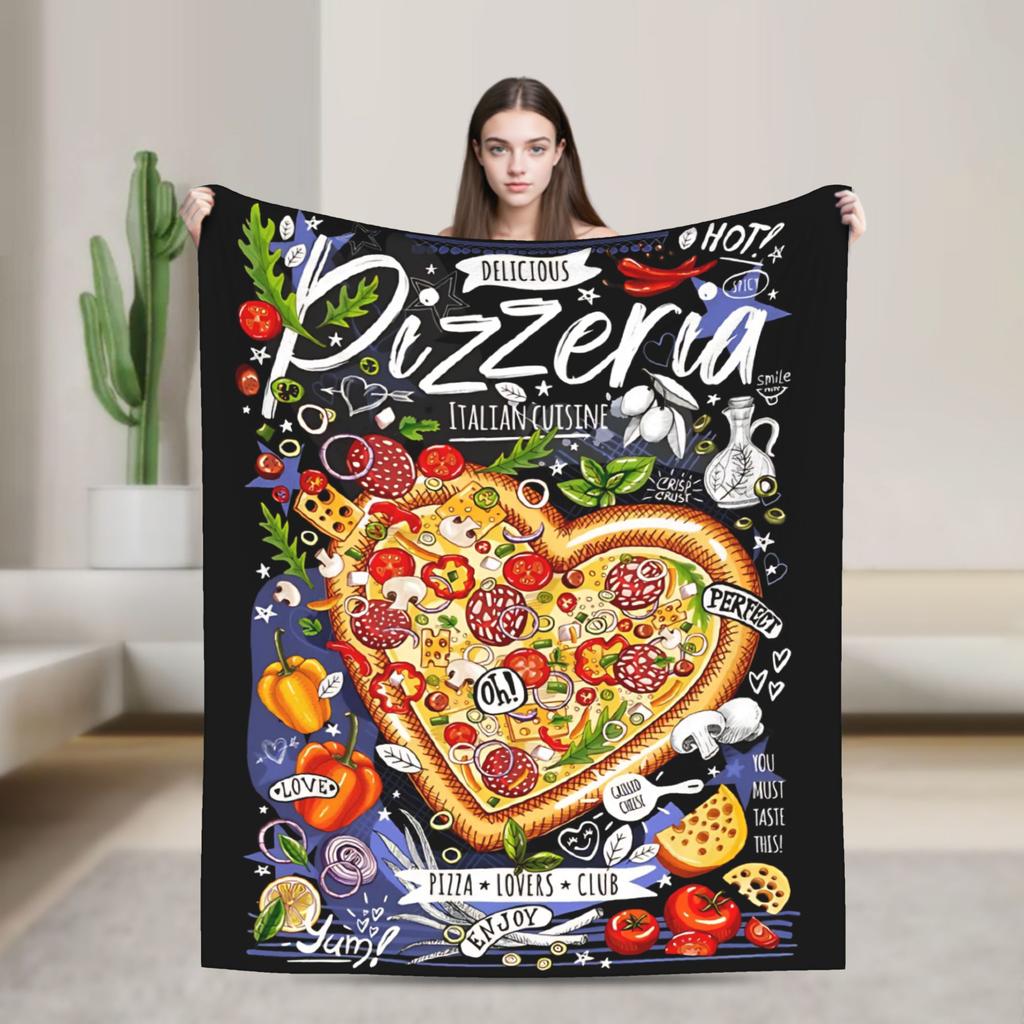 Poster Fast Food Cooking Hamburger Cheese Flannel Blanket Burger Creative Throw Blanket for Home Hotel Sofa 200x150cm Super Soft