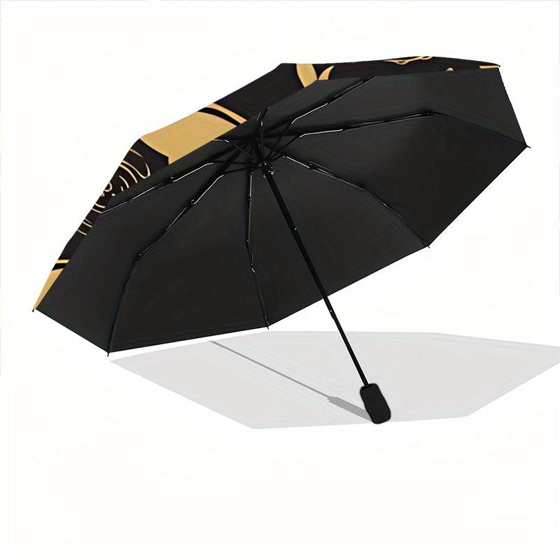 1pc Fish Pond Automatic Open/close Folding Compact Umbrella, 8-Rib Sturdy Canopy, Lightweight Portable, Commuting Use, Gift,131