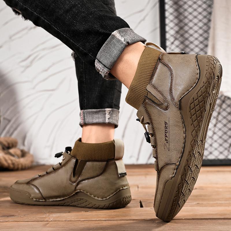 Ghete Toamnă Iarnă Bărbați Clasice Retro Modă Casual Ghete Pantofi Confortabili Exterior Calde Ghete de Zăpadă Pantofi cu Talpă Joasă Pantofi Sport din Piele