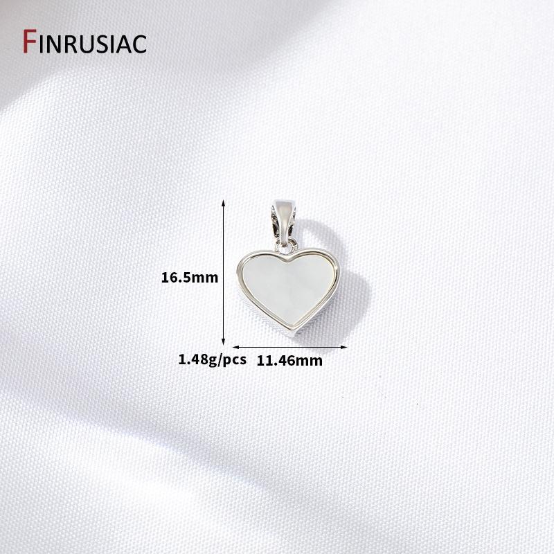 14K Gold Plated Brass Shell Round/Rectangle/Heart Charms For Jewelry Making DIY Pendant Necklace Jewelry Accessories