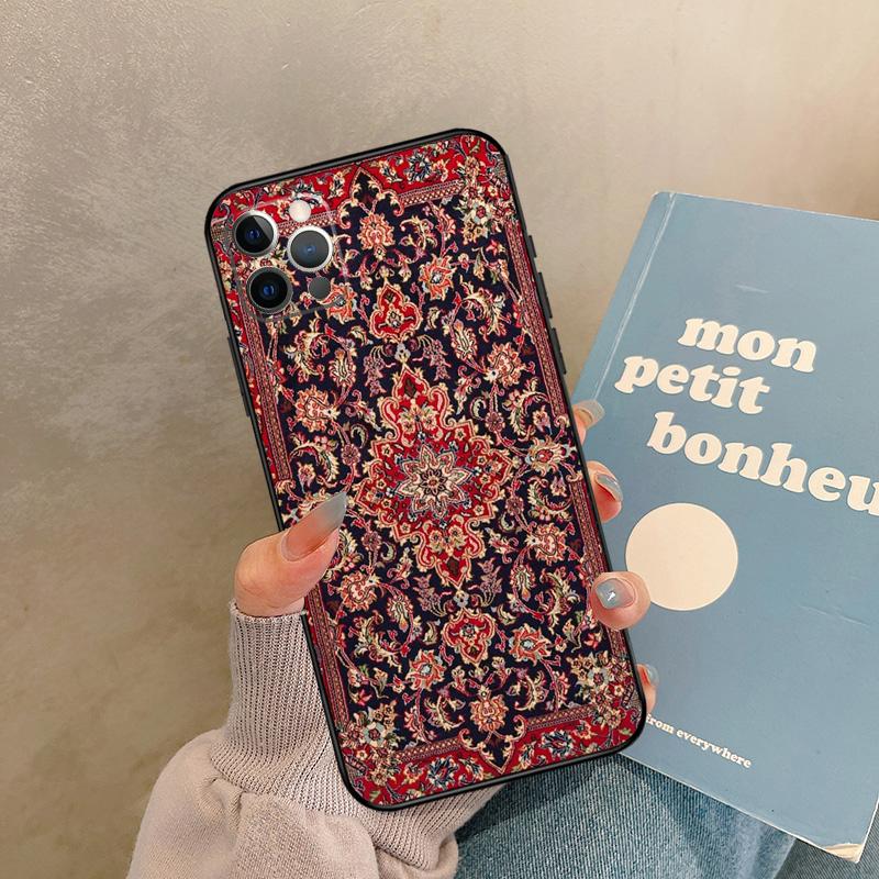 Retro Ethnic Carpets Turkish Rug Funda For IPhone 18 14 12 11 13 15 16 Pro Max Mini X XS XR Plus Phone Case Cover