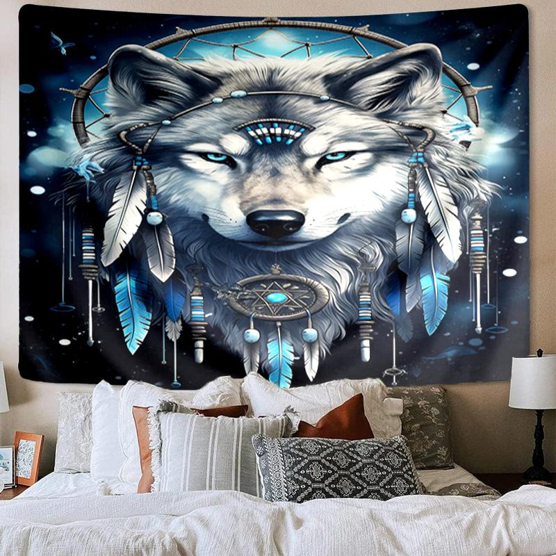 Wolf In The Garden Tapestry Room Decoration Wall Hanging for Living Room Bedroom, dormitory, Birthday and Christmas gifts