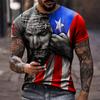 Jesus Christ Pattern T Shirt For Men American Flag 3D Printed Short Sleeve Tops Summer Casual Round Neck Loose Tee Shirts
