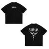 Nirvana Vintage Rock Band Crew Neck Short Sleeve Retro Angel & Floral Print Grunge Music Lovers Fashion T-Shirt