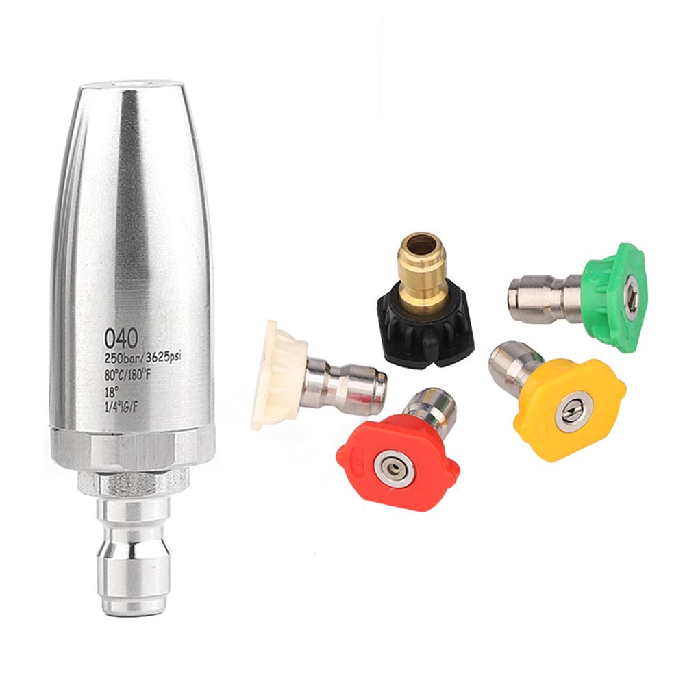 Pressure Washer Turbo Nozzle, Stainless Steel Power Washer Nozzle with 14 "  "  Quick Connect, 5 Spray