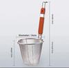Stainless Steel Noodle Funnel Thickened Multifunctional Pasta Basket Strainer Wooden Handle Noodle Dumplings Mesh Basket