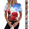 Women's Short Sleeve Independence Day Print Top