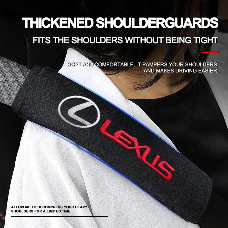 Interior Stickers 2Pcs Car Seat Belt Shoulder Pad Protective Cover Car Accessories For Lexus ES RX NX LS UX LM LX GX LC RZ IS CT MZ4