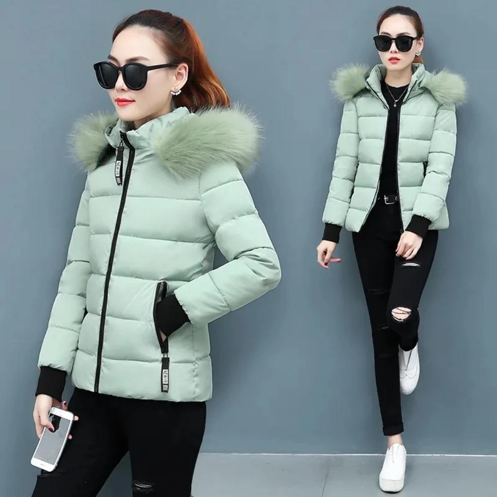 Damen Winterparka Mantel Locker Damen Baumwollgefütterte Oberbekleidung Temperament Lässig Damen Daunen Baumwolljacke