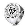 VQYSKO Solomon Six-Pointed Star 12 Constellation Round Signet Rings Stainless Steel Band for Men Women
