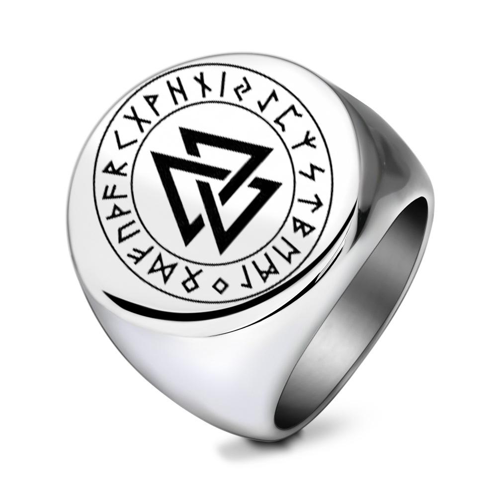 VQYSKO Solomon Six-Pointed Star 12 Constellation Round Signet Rings Stainless Steel Band for Men Women