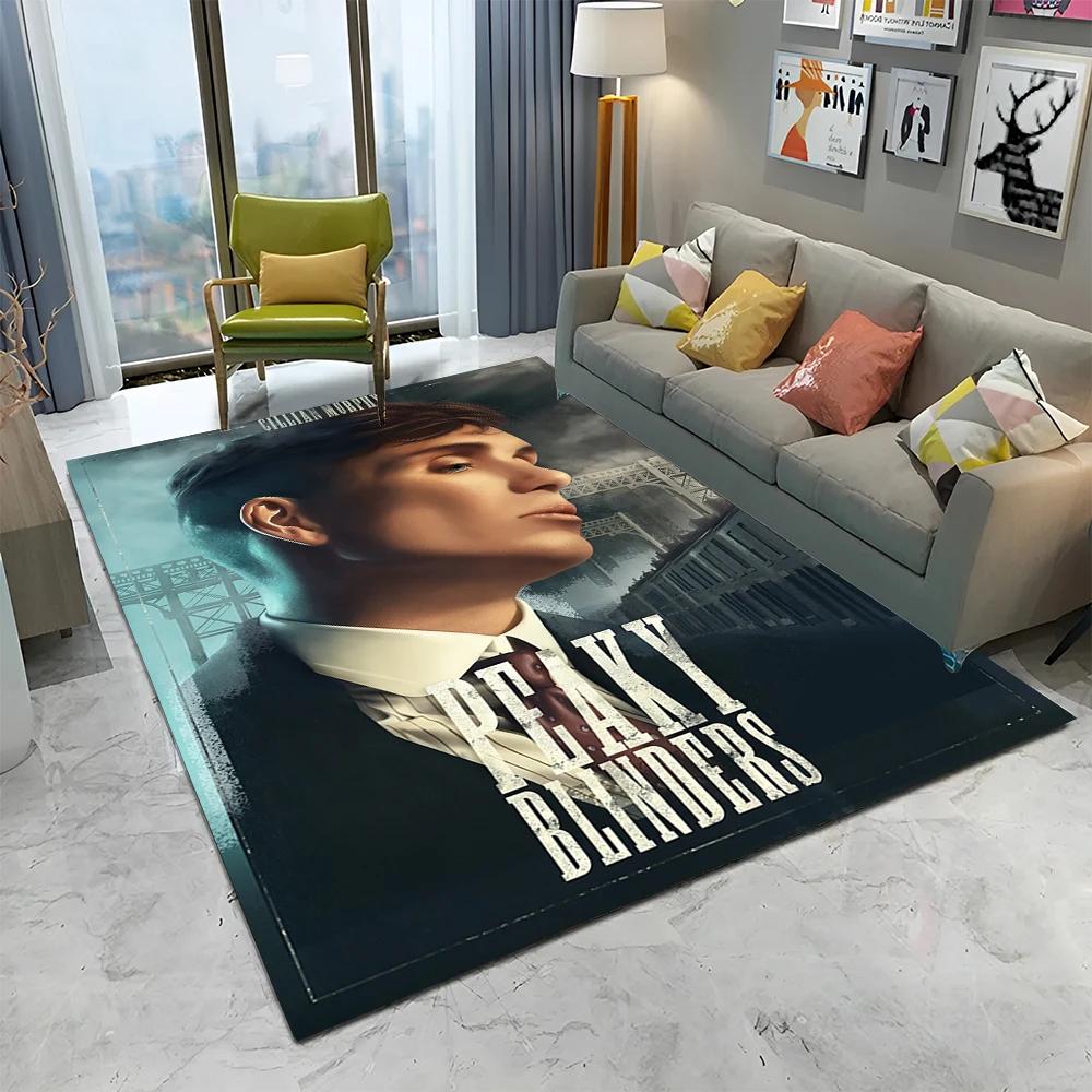 HD Tommy Shelby 3D P-Peaky Blinders Tapijt Vloerkleed voor Huis Woonkamer Slaapkamer Bank Deurmat Decoratie, Kinder Vloerkleed Antislip Vloermat